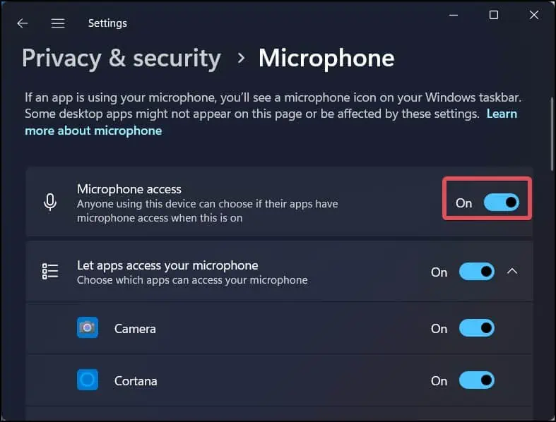 Enable-microphone