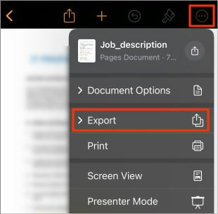 Export-Pages-file-using-iPhone