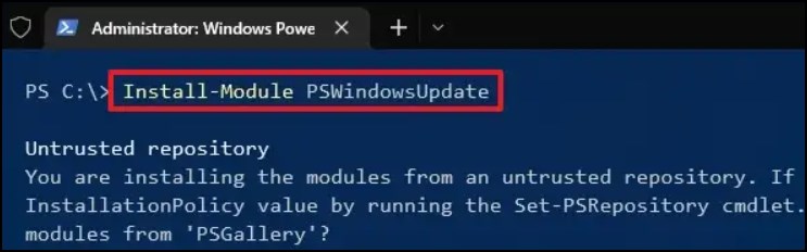 Install update module