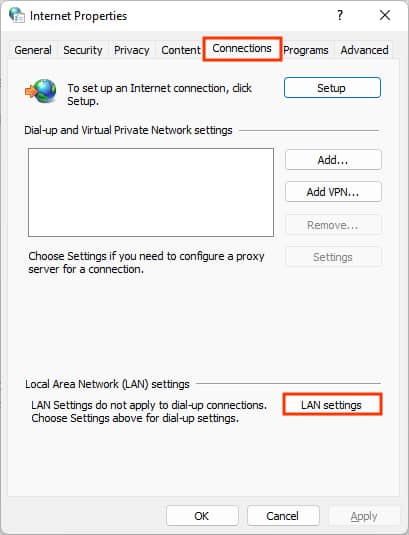 LAN-settings