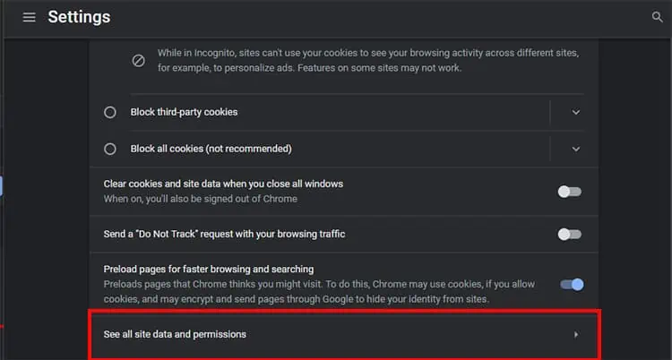 11 Ways to Fix Netflix Showing Black Screen 40 Locate-See-all-site-data-and-permissions