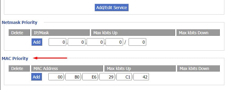 Mac-priority-qos-on-device