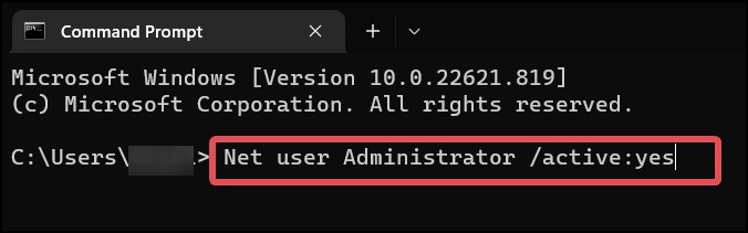 Net user active command