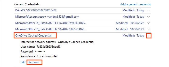 OneDrive-Cached-Credential