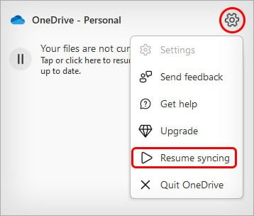 OneDrive-Resume-Syncing-Option