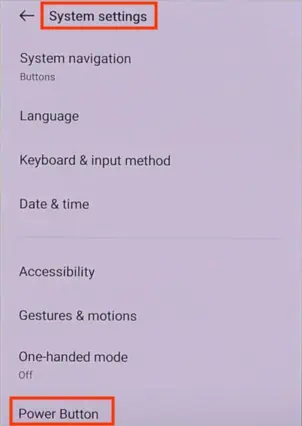 How to Remove Camera from Lock Screen 38 Power-button-settings-OnePlus-Nord-2T