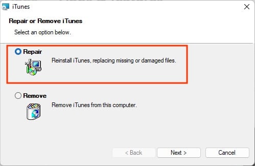 Repair-iTunes-option-Windows-11
