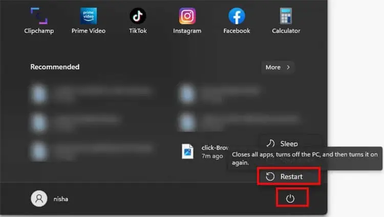 Kindle Fire Not Showing Up on Windows? 9 Ways to Fix it 59 Restart-pc-startmenu