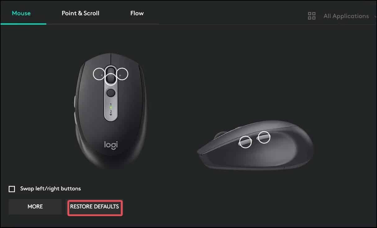 Restore mouse control software