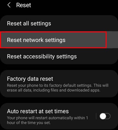 Select-reset-network-settings
