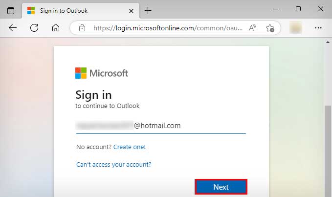 Sign-in with Hotmail ID