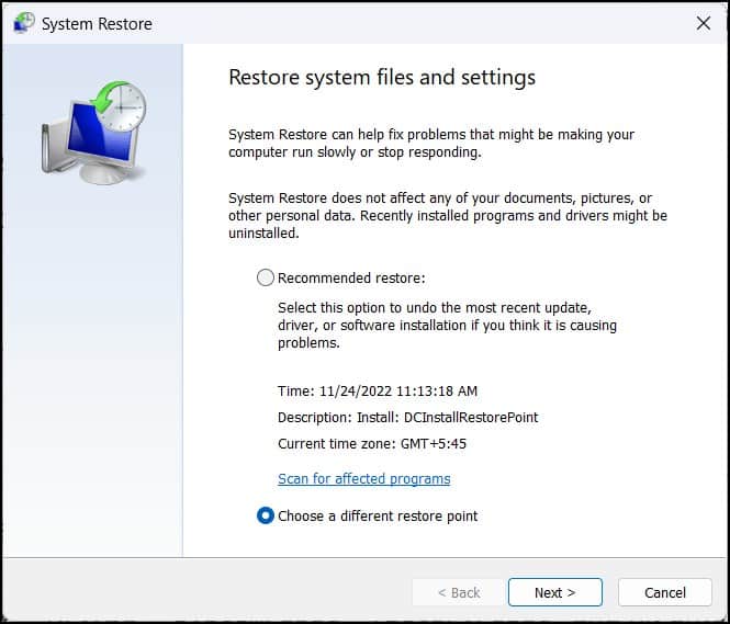 System Restore