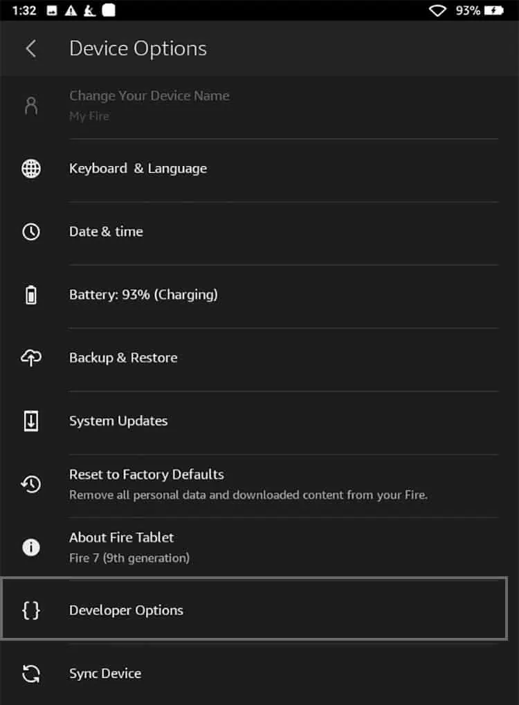 Kindle Fire Not Showing Up on Windows? 9 Ways to Fix it 44 Tap-developer-options