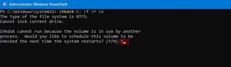 Apps Won’t Open on Windows? Here Are 6 Possible Fixes 56 Type-Y-to-confirm-that-you-want-to-run-the-scan-1