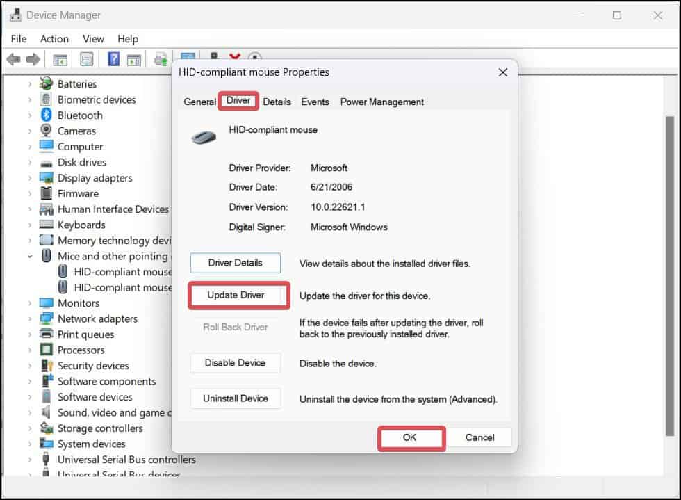 Update mice driver 