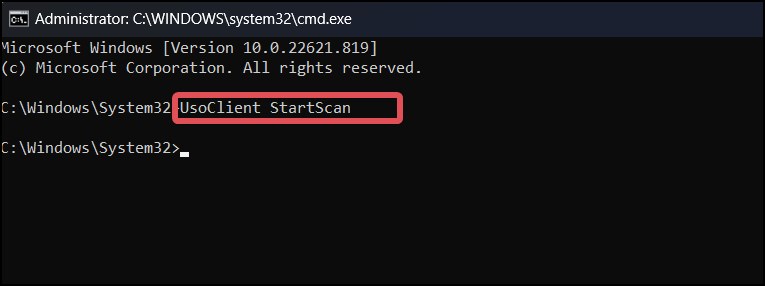 Uso client startscan