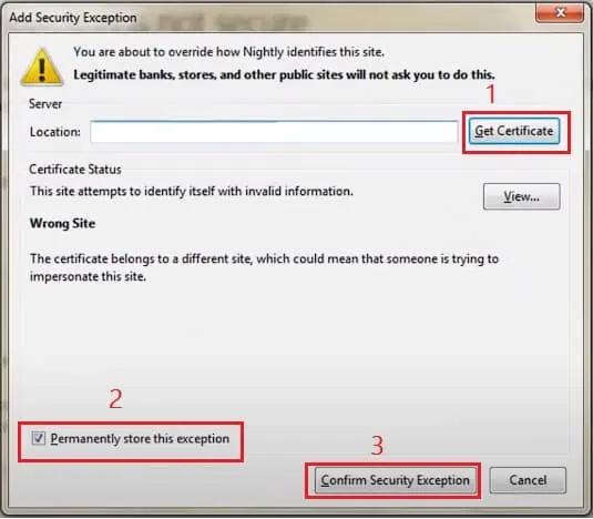 add-security-exception