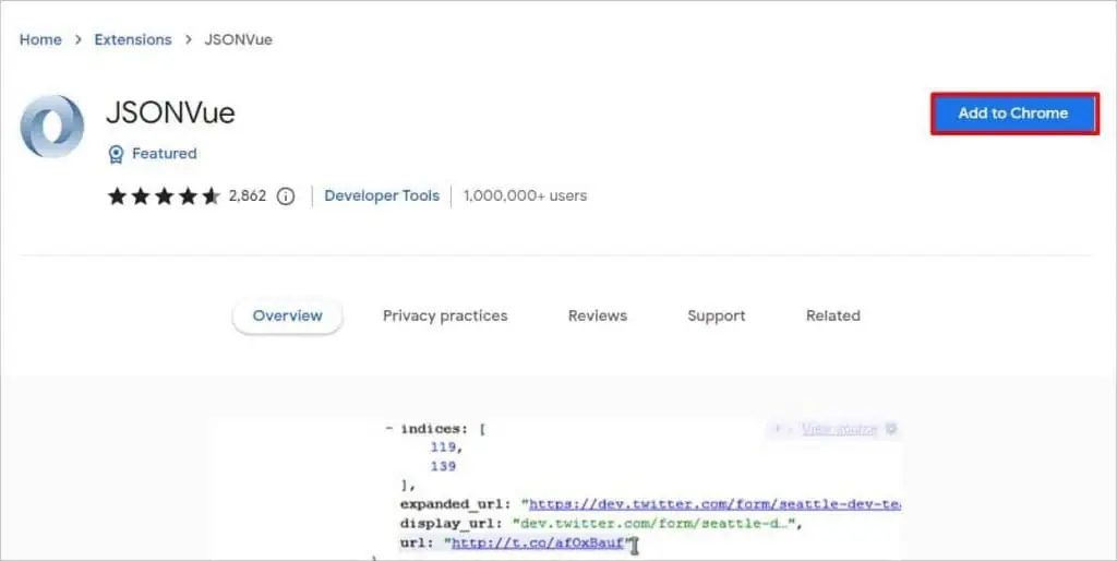 How to Open JSON File in 7 Possible Ways 32 add-to-chrome-json-extension-1024x514