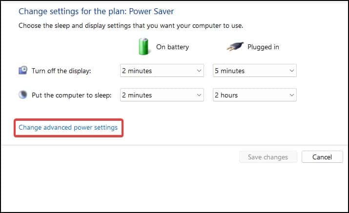 advance power setting