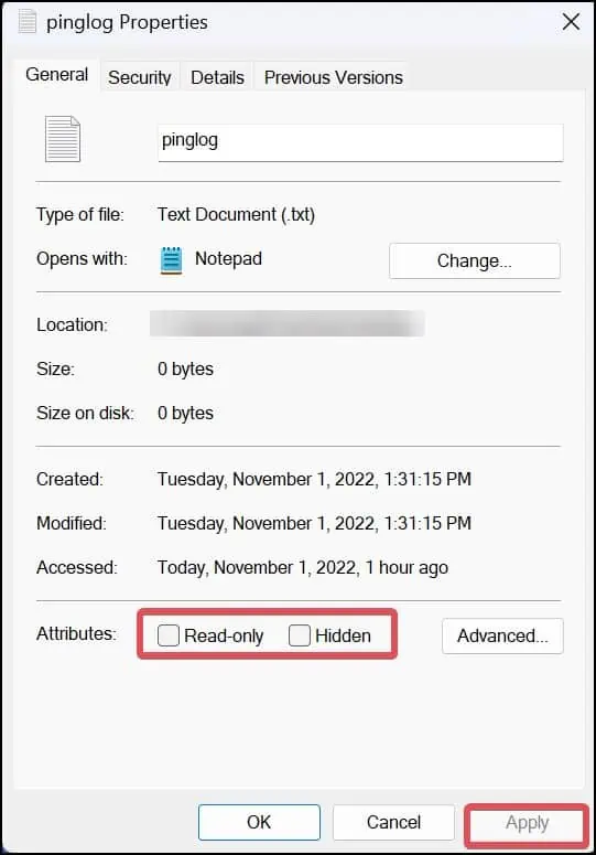 change-the-attributes-of-readonly-file