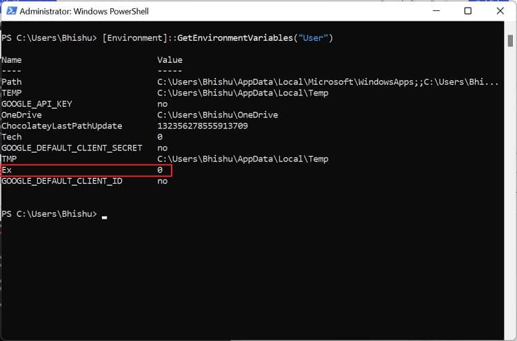 check if variable is added in powershell