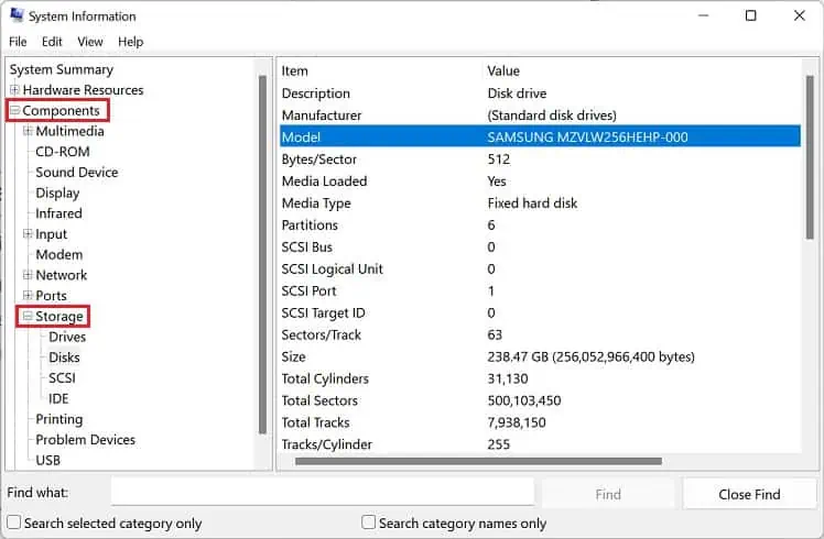 How to Check SSD or HDD in Laptop (4 Possible Ways) 13 check-model-number-in-system-information