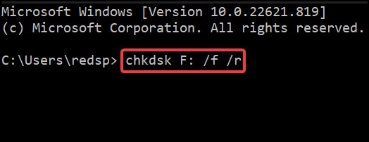 chkdsk scan