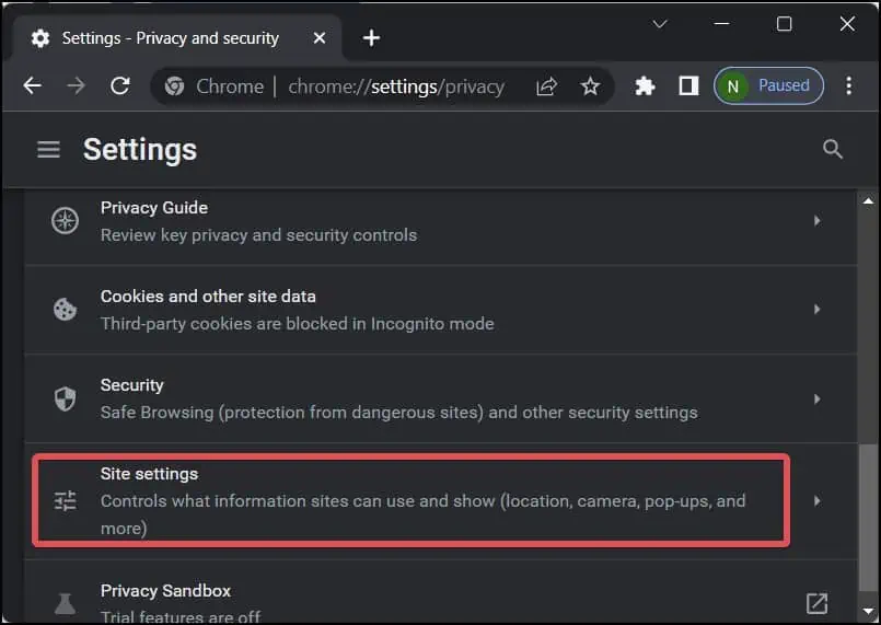 chrome-site-settings