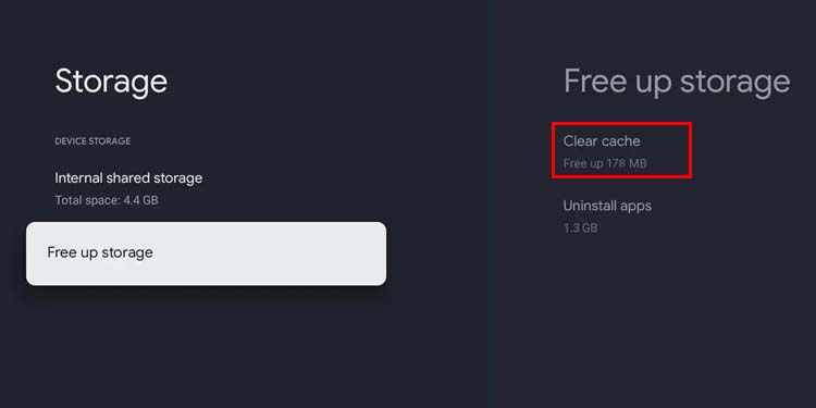 clear cache