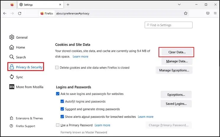clear-firefox-data