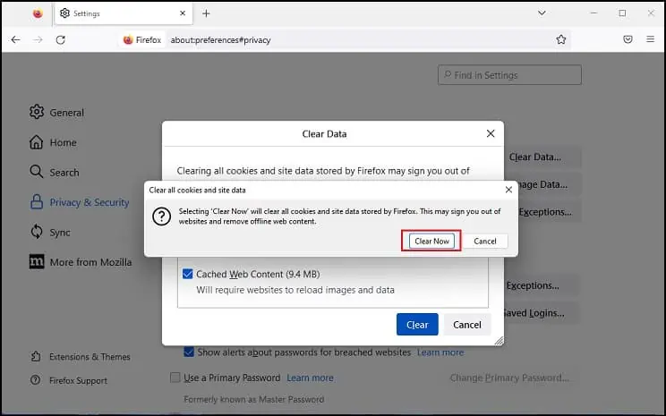 What Does "Your Connection is Not Secure" Error Mean? How to Fix It 14 clear-now-button-to-clear-data