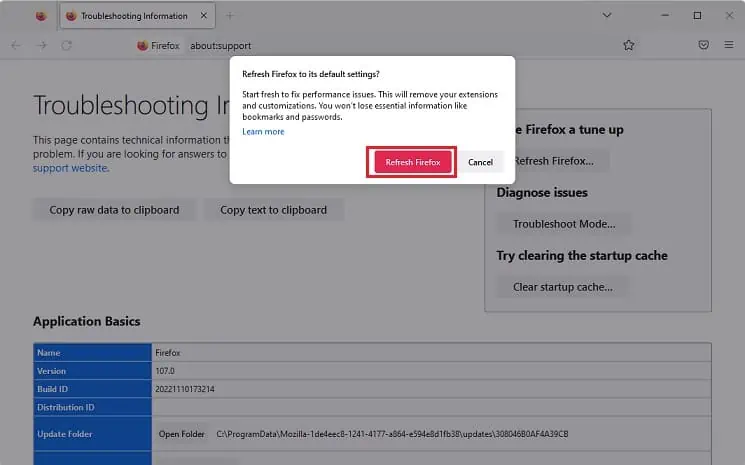 What Does "Your Connection is Not Secure" Error Mean? How to Fix It 24 confirm-refresh-firefox