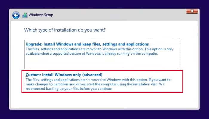 custom-install-windows