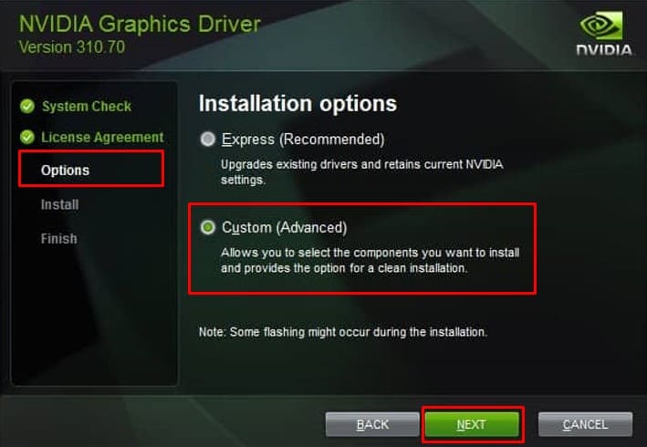 custom installation nvidia driver nvidia installer failed