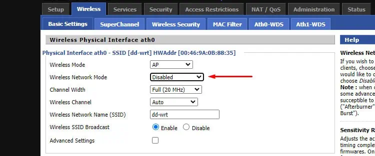 How to Turn Off Wi-Fi on Router 38 ddwrt-wireless-network-mode