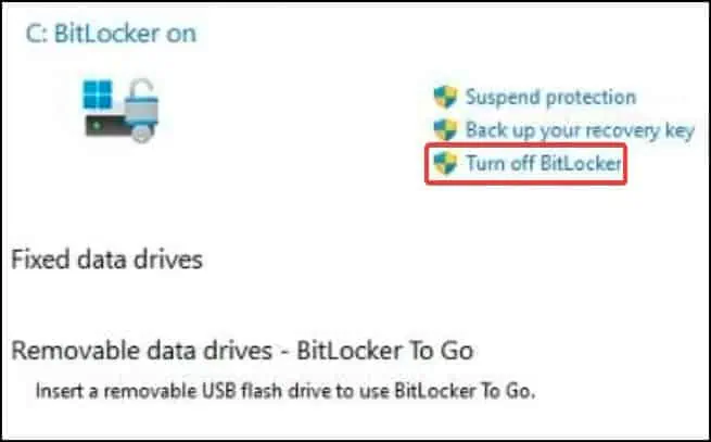 6 Ways to Fix Drive Is Not Accessible “Access denied” in Windows 11 17 disable-bitlocker