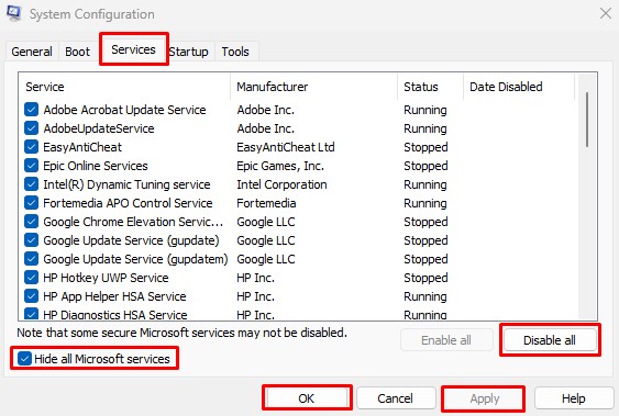 disable unnecessary services xbox gamebar not working