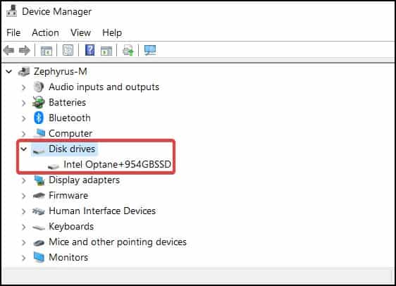 disk driver device manager