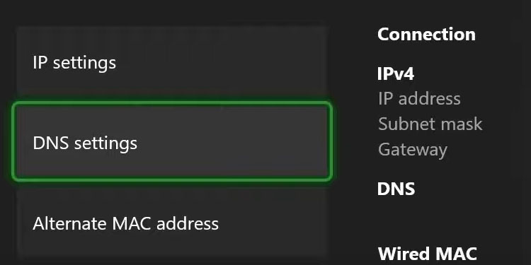 dns settings xbox