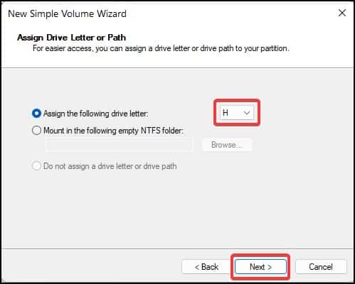 drive letter