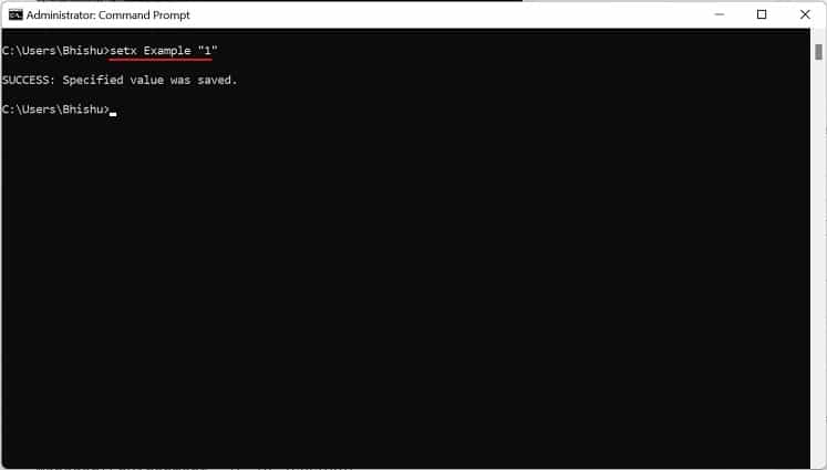 edit user environment variable in command prompt