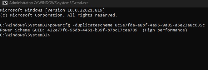 enable high performance mode 