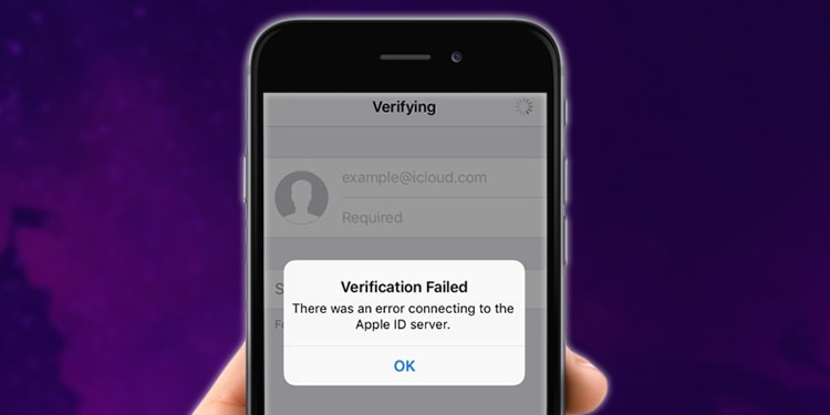 apple id problem connecting to server iphone