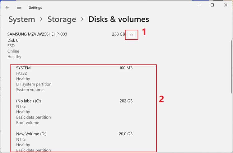 expand and check hard disk space of all partitions