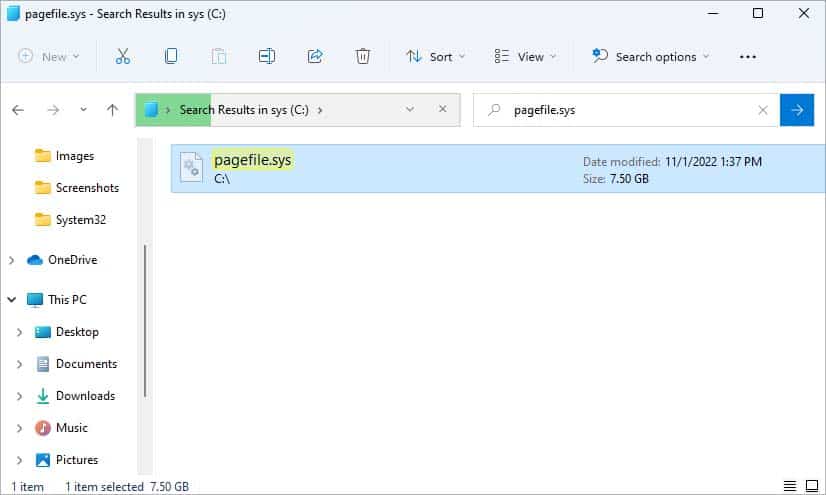 file manager page file
