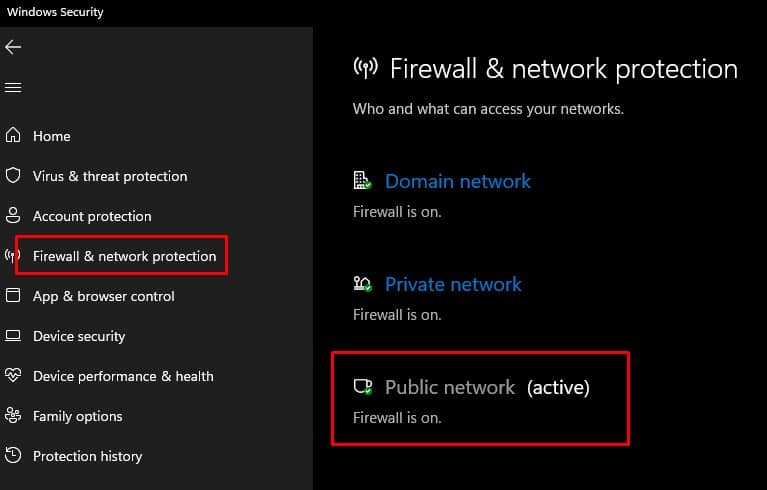 firewall and network protection microsoft store no internet access