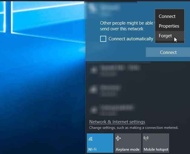 forget wireless network laptop disconnecting