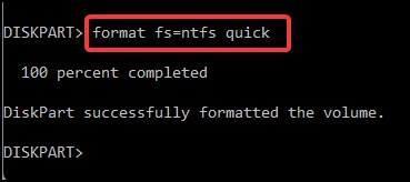 format ntfs