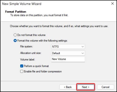 format partition