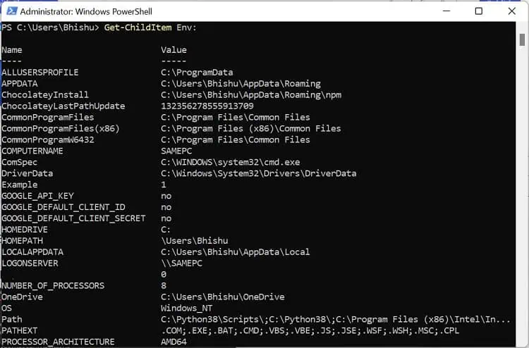 4 Ways How You Can Set Windows Environment Variables 25 get-childitem-env
